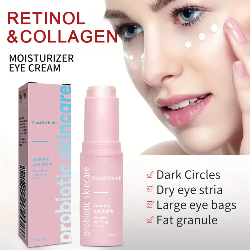 Women Extra Renewing Rosehip Eye Balm for Face Lifting Moisturizing Balm Stick Deep Hydration Moisturizer Eye Care