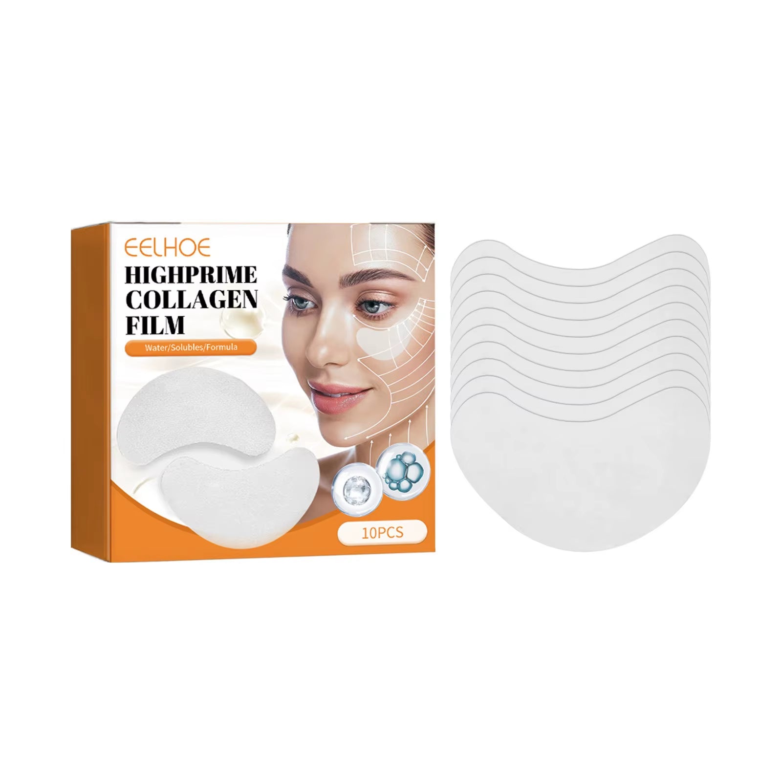 Collagen Hyaluronic Acid Eye Patch anti Aging and Wrinkle Female Collagen Pad under Eye Mask 5 Pairs of Wrinkles Dark Circles