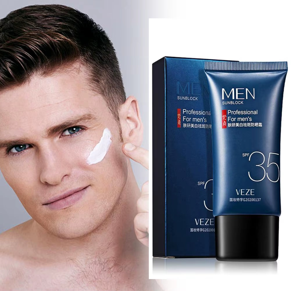 SPF 35 Sunscreen Cream for Men Non-Greasy Moisturizing Sunscreen for Face Protection Body Sunscreen Lotion Whitening Skin Care