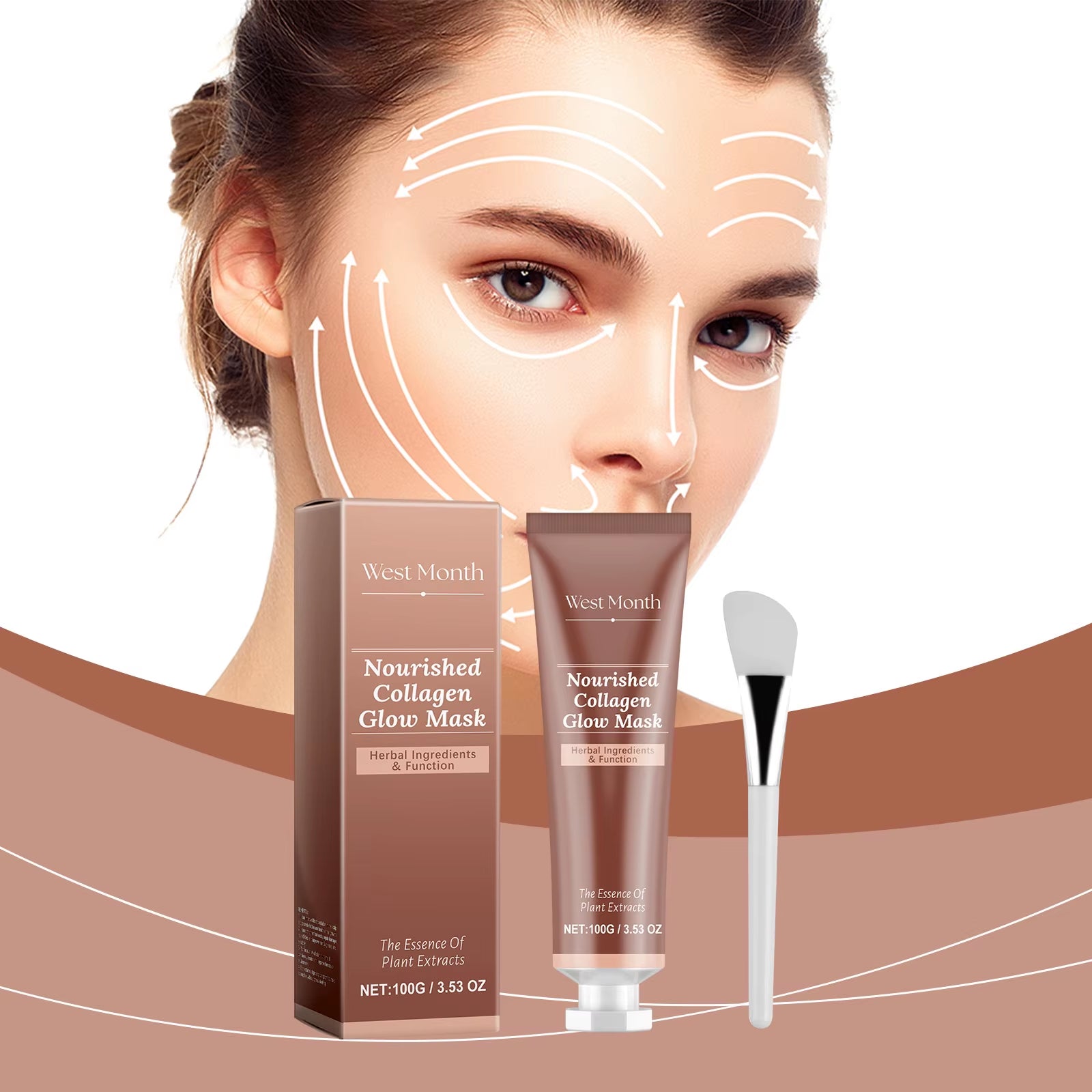 Collagen Peel off Mask Fade Fine Line Firming Serum Deep Moisturize before Sleeping Remove Blackhead Lighten Essence Facial Mask