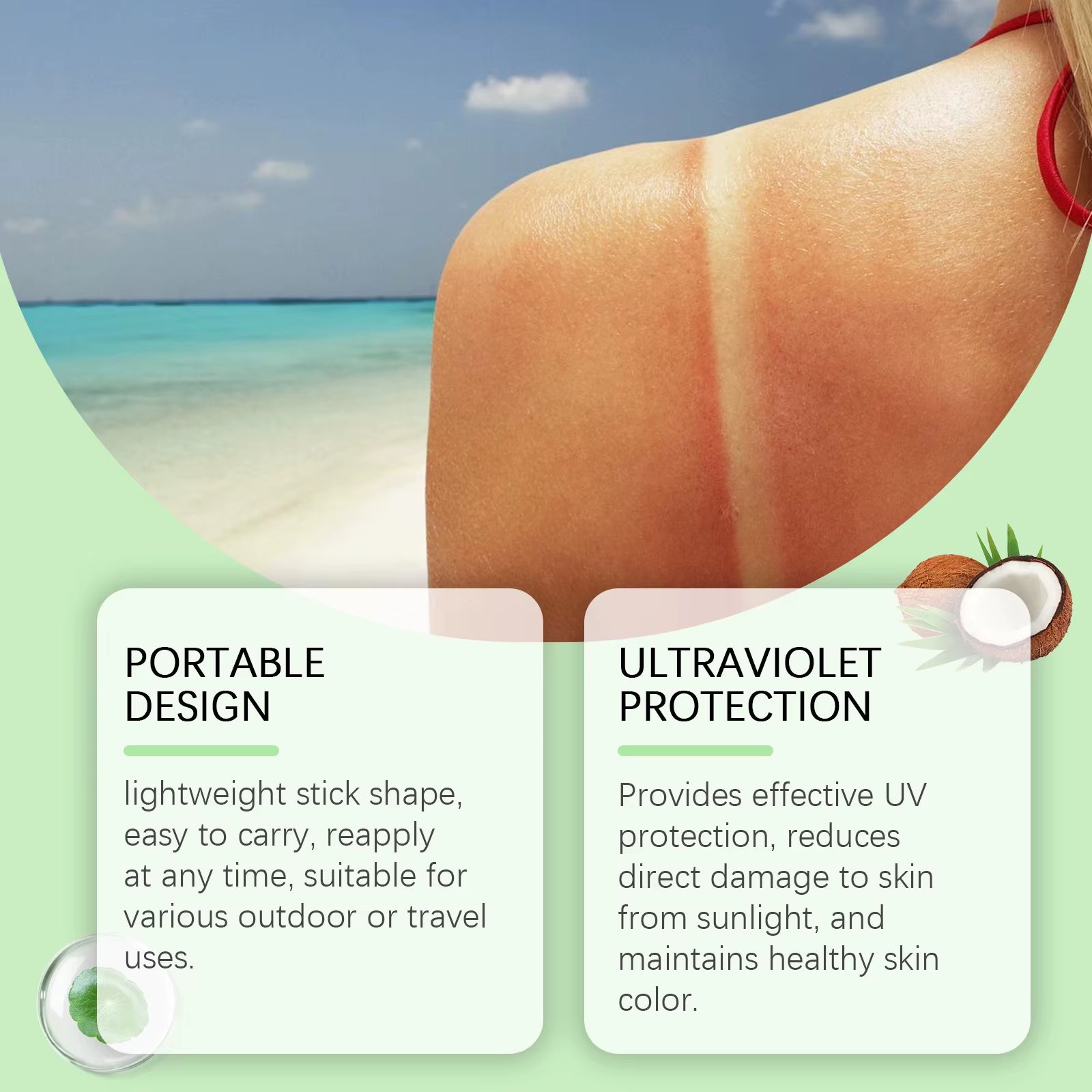 Centella Asiatica Sunscreen Stick Spf 50+ Pa+++ Moisturize Brightnening Skin Care Product Freshing Oil Control Sunscreen