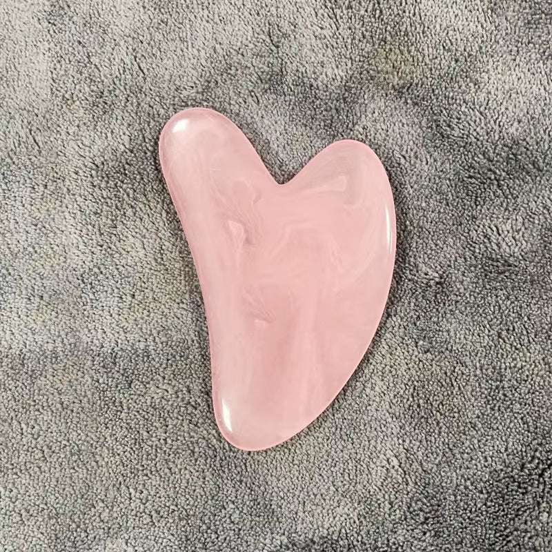 Gua Sha Facial Tools Quartz Massage Tool for Scraping and SPA Acupuncture Therapy Heart Shape Guasha Stone for Women