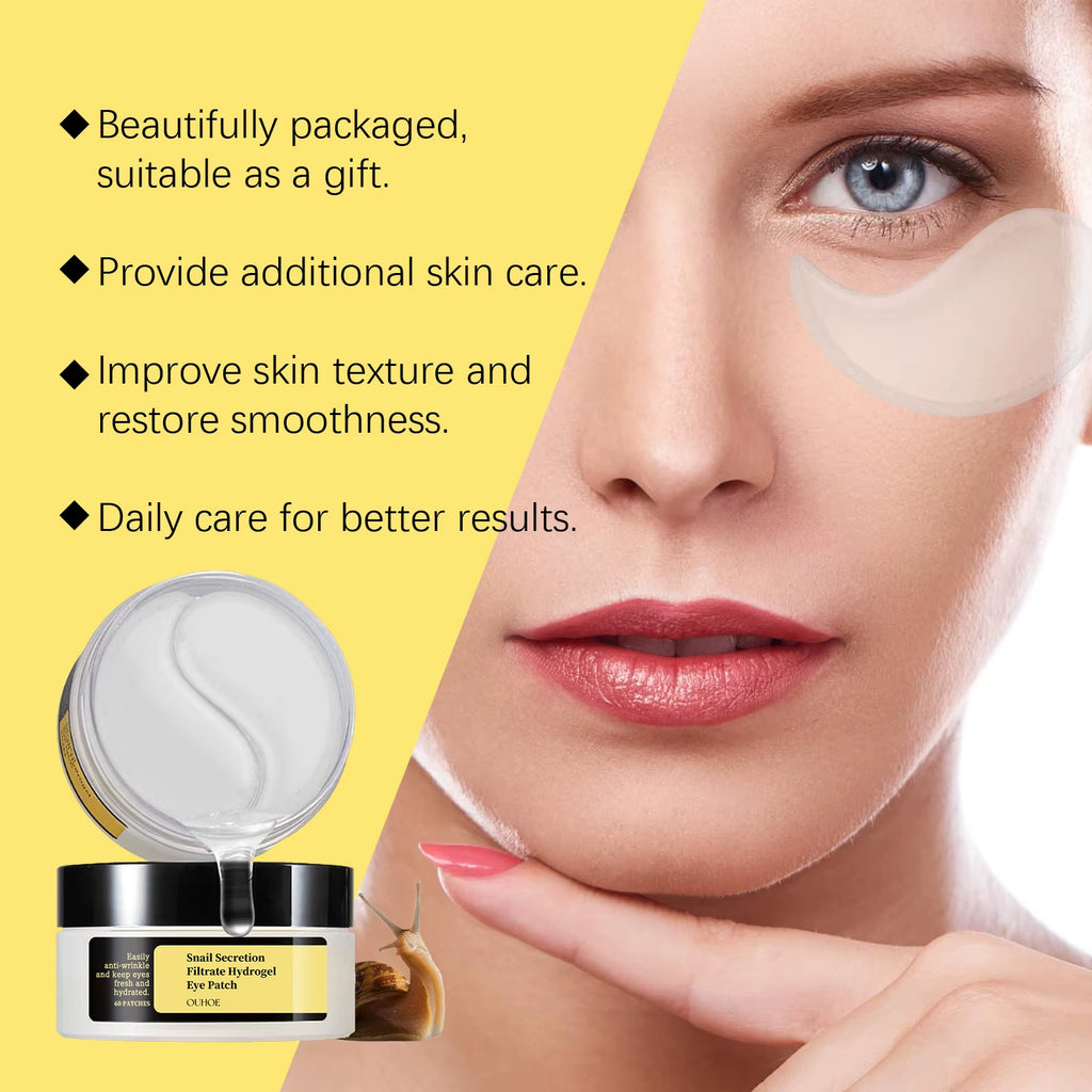 Firming Eye Patches Snail W-Rinkles Remover anti Dark Circles Puffiness Reduce Fine Lines Nourish Mask Moisturizing Eye Patches