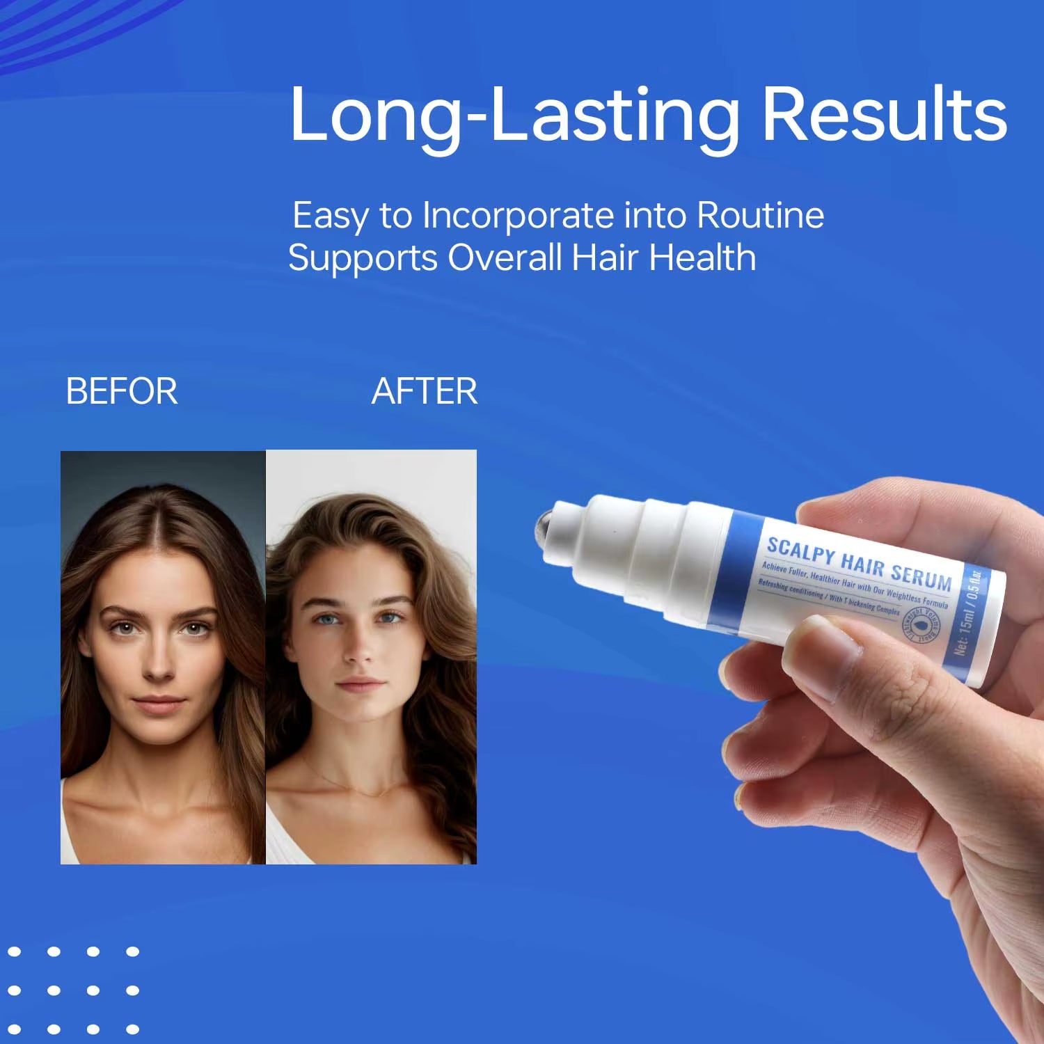 15ML Scalpy Hair Growth Serum for Men & Women Scalp Treatment Non-Greasy Lightweight Hair Care Serum for Hair Loss & Thinning