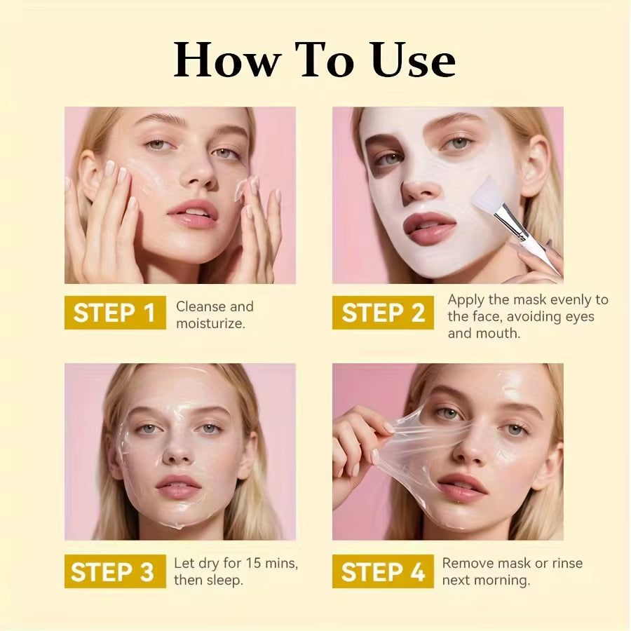 Kojic Acid Turmeric Overnight Peel off Mask 100Ml Hydrolyzed Collagen Brightening Skin Firming Korean Facial Treatment
