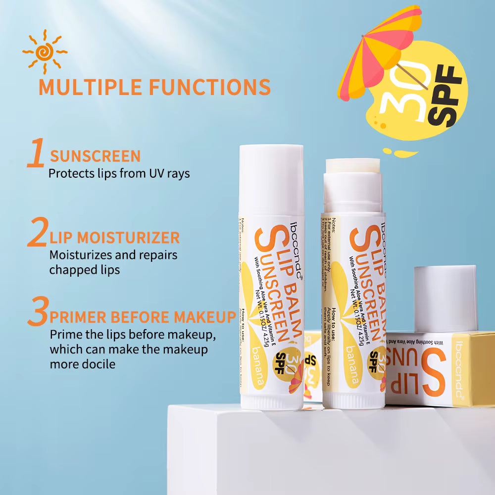 New Lip Balm with Sunscreen Hydrating Lip Sunblock for Protects Travel Size Sunscreen for Lips Soothes and Moisturizes Lips Sun
