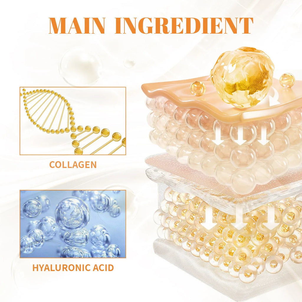 Collagen Hyaluronic Acid Eye Patch anti Aging and Wrinkle Female Collagen Pad under Eye Mask 5 Pairs of Wrinkles Dark Circles