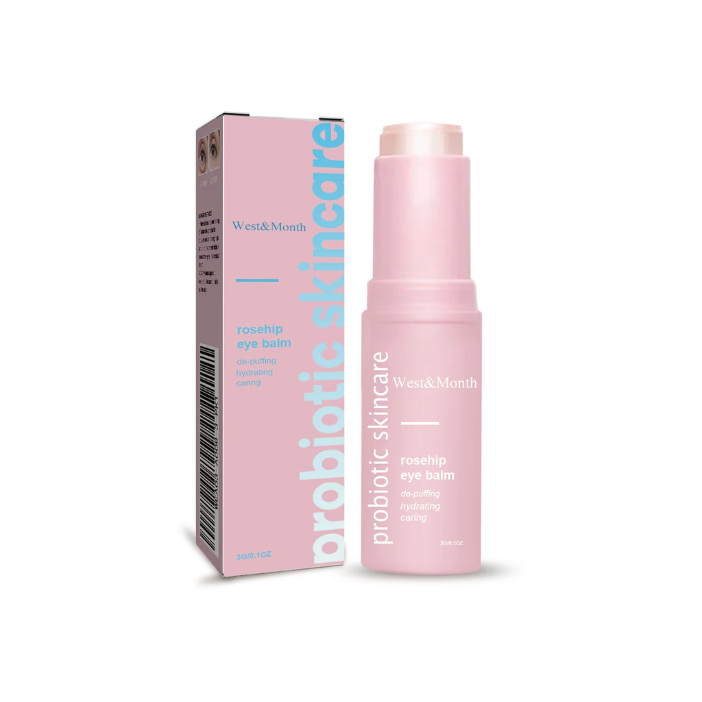 Rosehip Brightening Eye Balm Glowing Repair under Eye Cream Stick for Instant Wrinkle Eye Bags Dark Circles Puffiness Removal