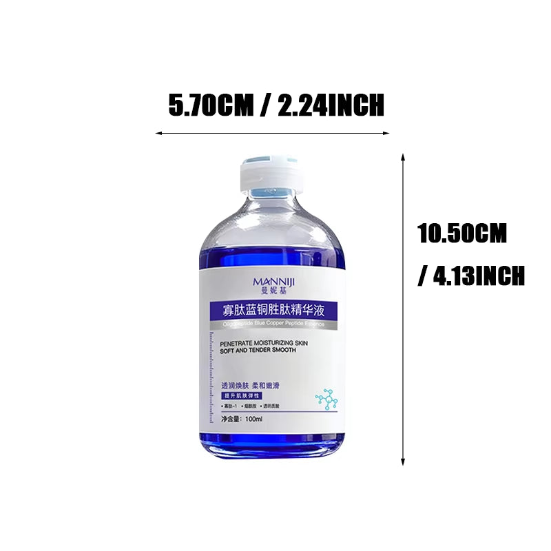 100Ml Blue Copper Peptide anti Wrinkle Essence - Powerful Concentrated Liquid, Creating Fresh Skin, Non Oily, Fast Tightening An
