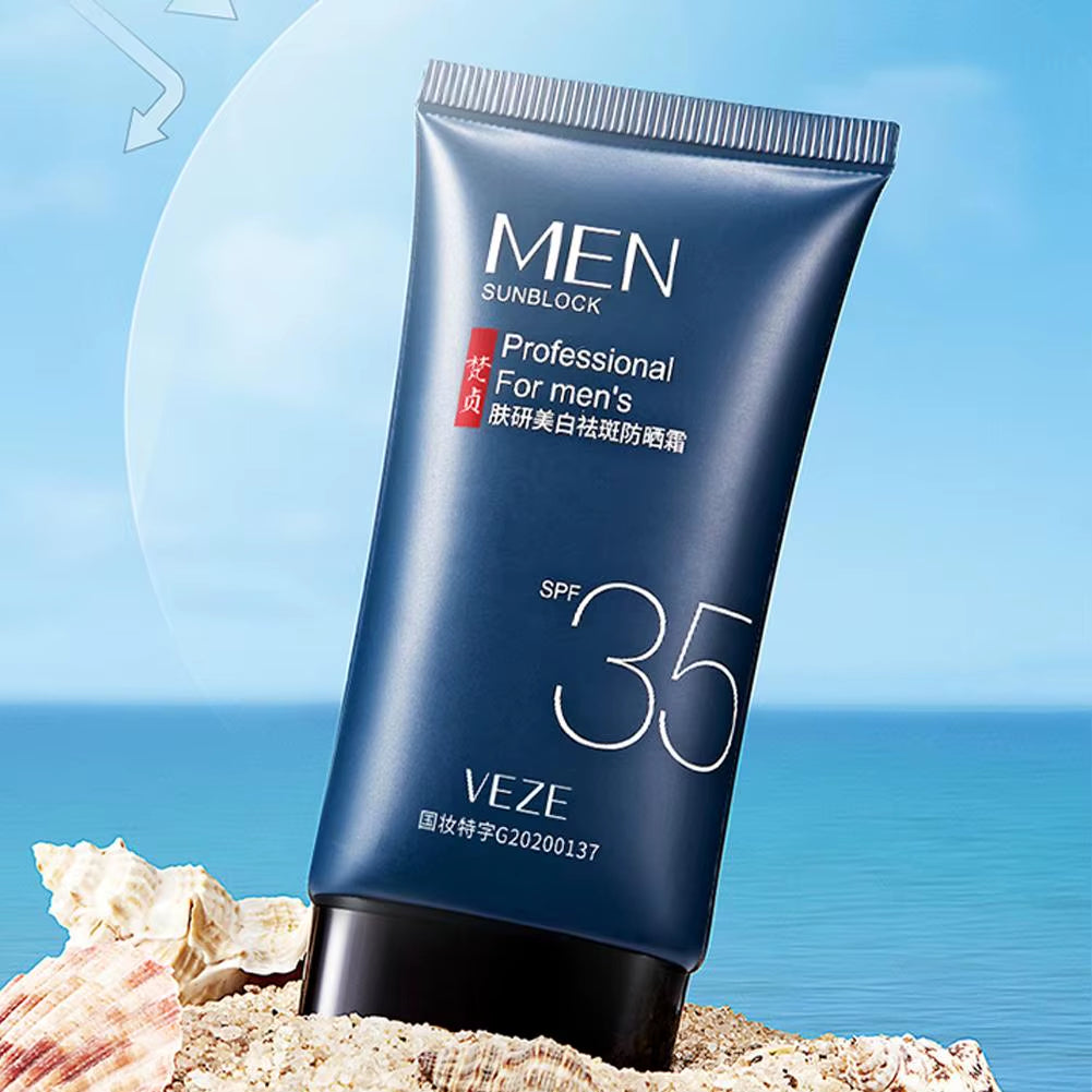 SPF 35 Sunscreen Cream for Men Non-Greasy Moisturizing Sunscreen for Face Protection Body Sunscreen Lotion Whitening Skin Care