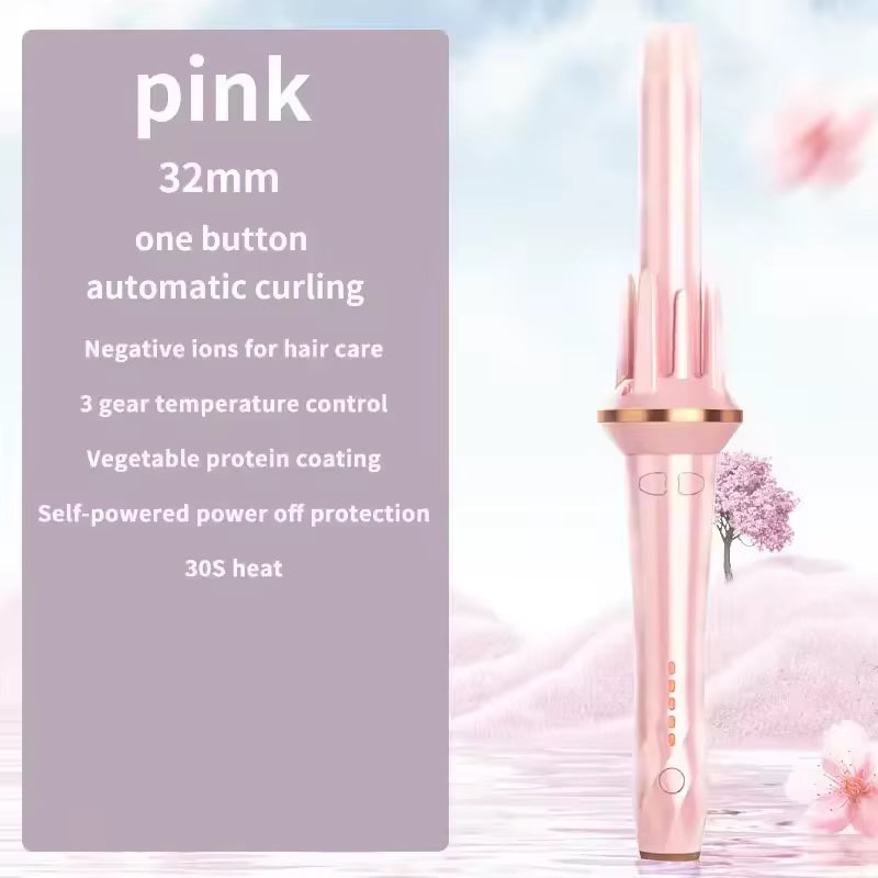 Portable Ceramic Electric Curling Iron PTC Heating Automatic Rotating Curling Iron No Damage Hair Styling Tool