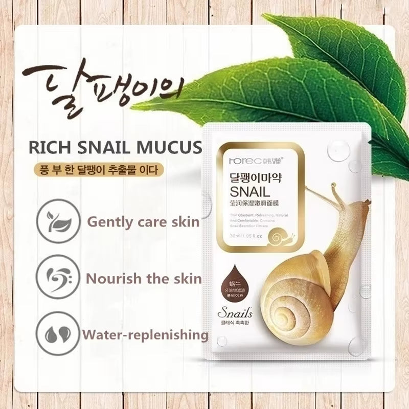 10Pcs/Lot Sheet Mask Skin Care Plant Facial Mask Moisturizing Oil Control Blackhead Remover Wrapped Mask Face Mask