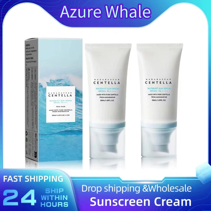 1/2PCS Original 50+ Facial Sunscreen Centella Protector UV Sun Body Sunblock Skin Whitening Cream Korean Moisturizing Protector