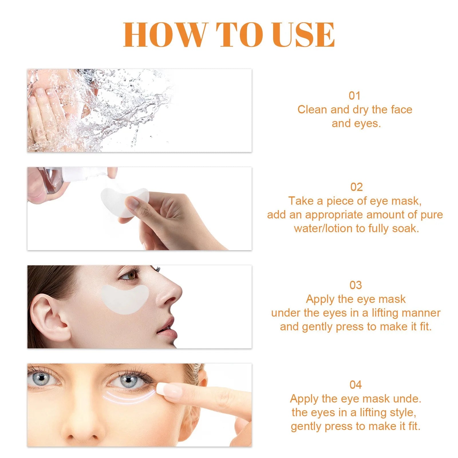 Collagen Hyaluronic Acid Eye Patch anti Aging and Wrinkle Female Collagen Pad under Eye Mask 5 Pairs of Wrinkles Dark Circles