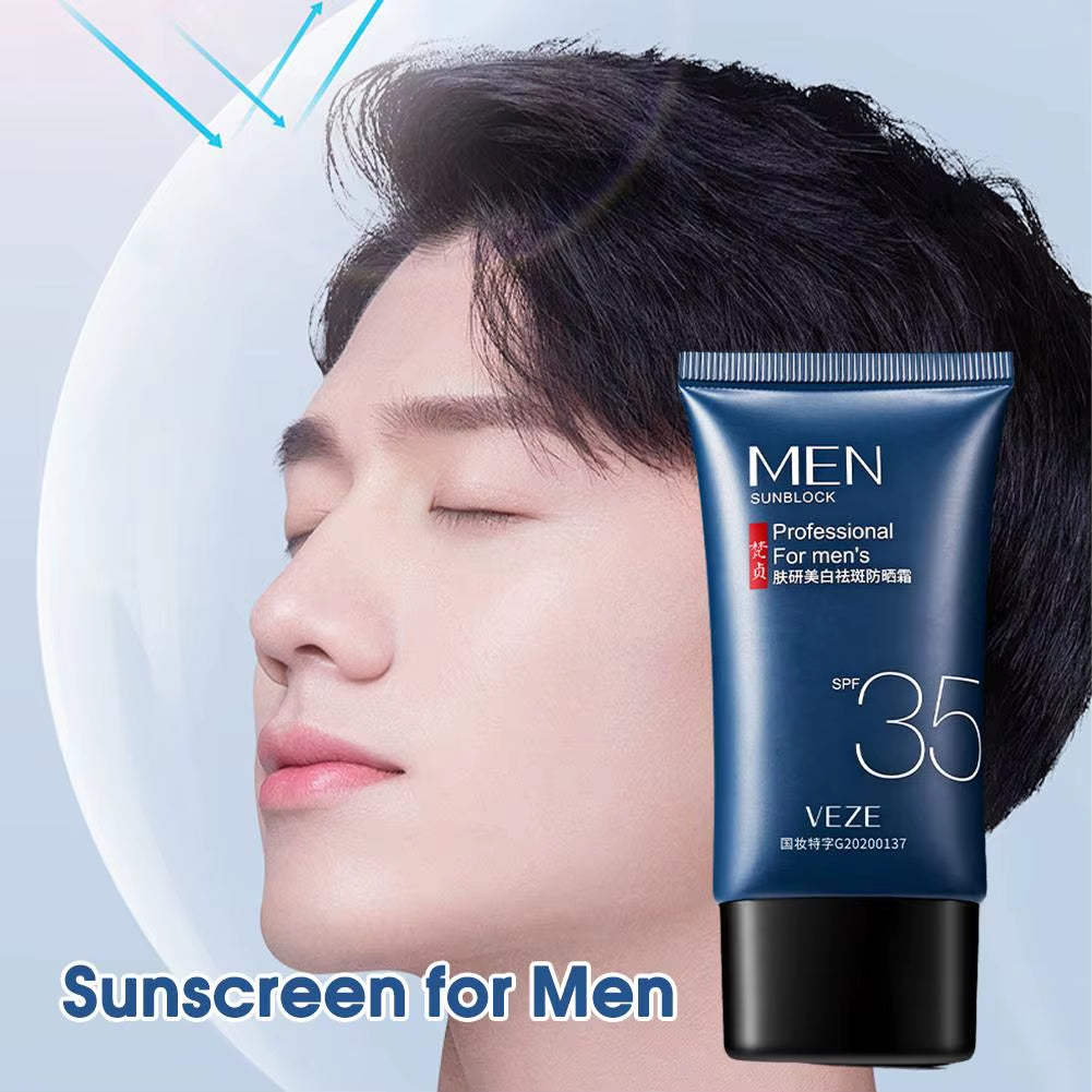 SPF 35 Sunscreen Cream for Men Non-Greasy Moisturizing Sunscreen for Face Protection Body Sunscreen Lotion Whitening Skin Care