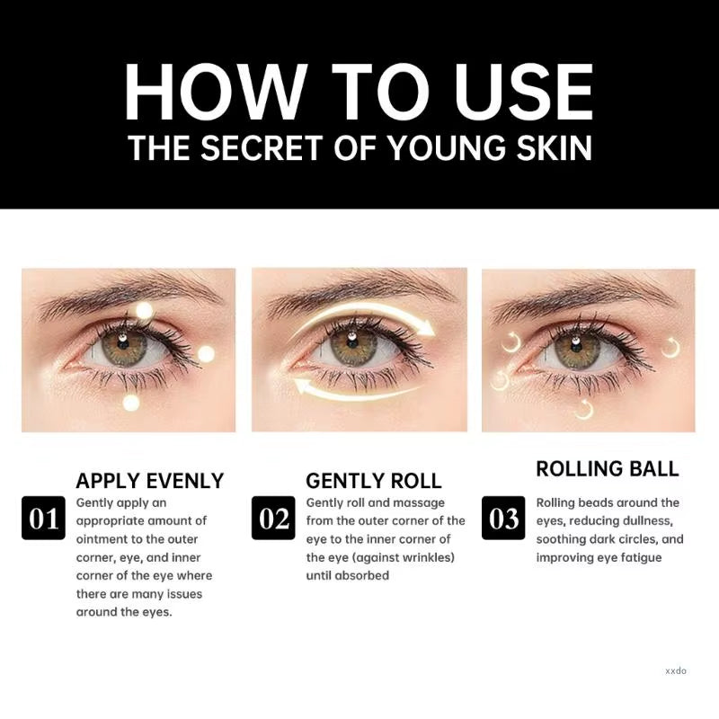 Eye Serums under Eye Roller Cream with Castor Oil Firming Moisturizing Cream Eye Essences Oil Eye Roller Applicator